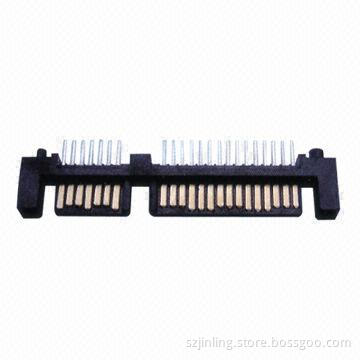 SATA 7 + 15P Male Header, Straight Angle DIP Type